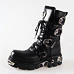 NEW ROCK Metal Boots (391-S1) Black Černá 36