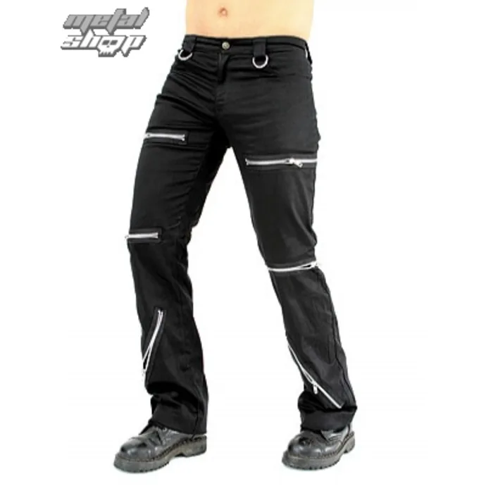 kalhoty gothic BLACK PISTOL Destroy Pants Denim Black 26
